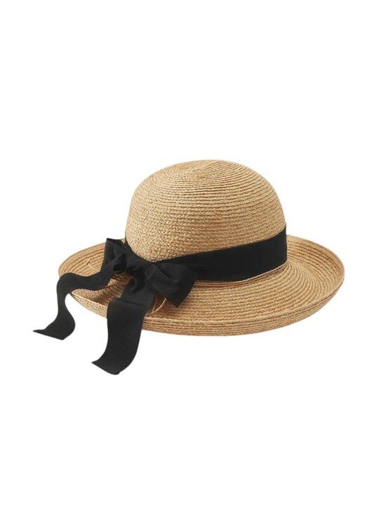 Helen Kaminski Newport SB Hat Womens One Size OS Natural Midnight Black Raffia main image 6